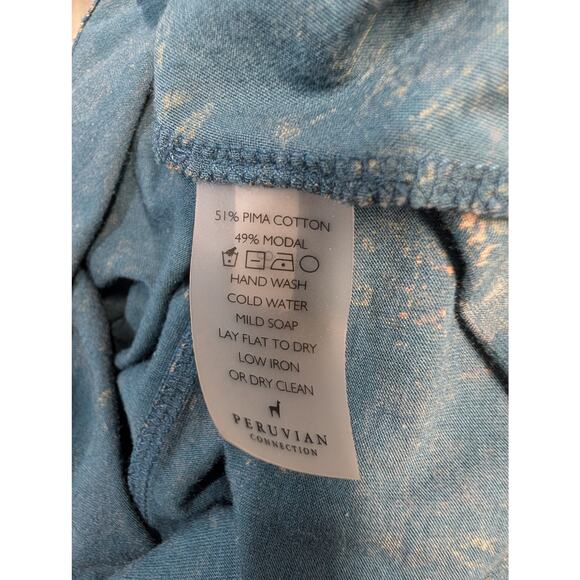 Peruvian Connection Floral Print Pima Cotton Modal Long Sleeve Tunic Top XS/S - Picture 8 of 8